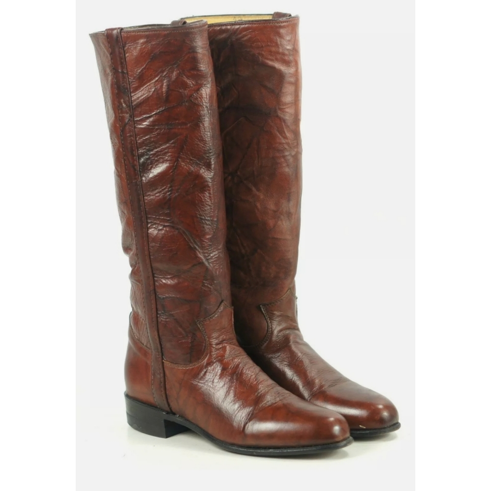 Justin Marbled Knee High Riding Boots US Made 6 B
